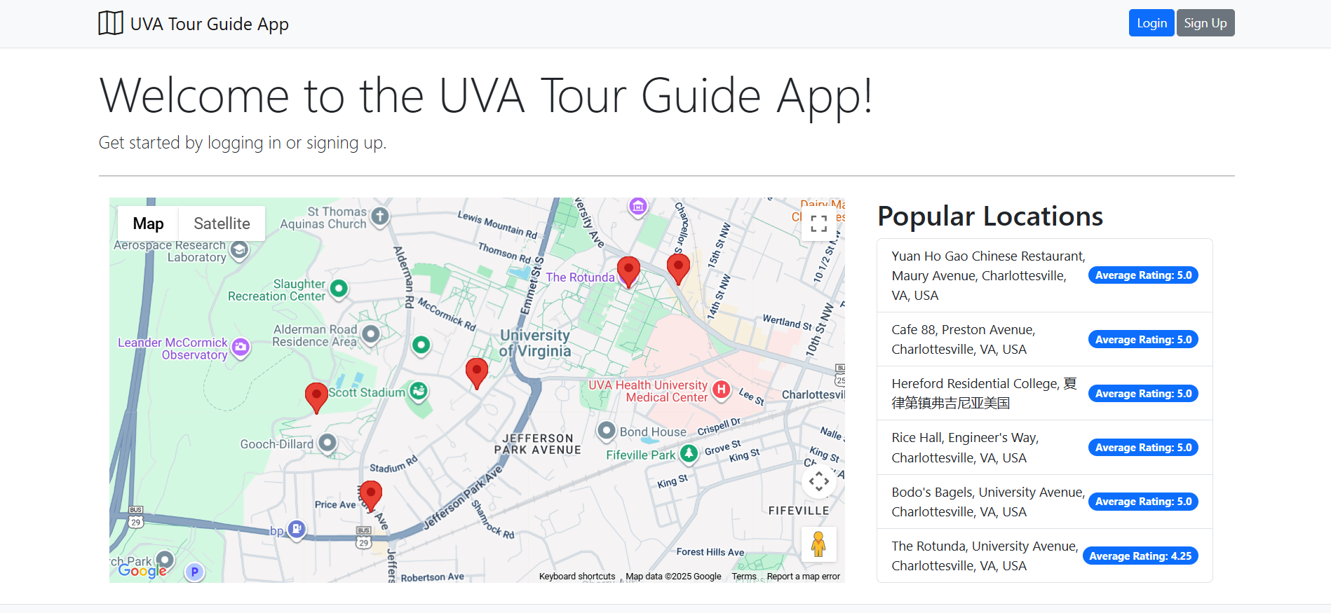 UVA Tour Guide App